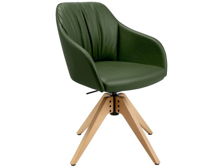 Johann Jakob Armlehnstuhl FLAVIO, olive, Leder