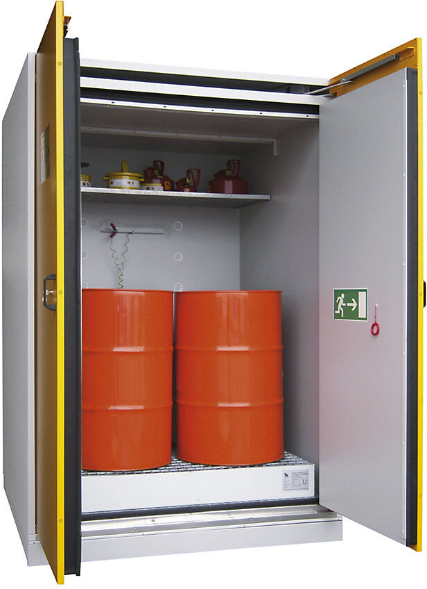 Fass-Schrank Typ 90, feuerbeständig, 4 x 200-l-Fass, stehend, HxBxT 2315 x 1550 x 1430 mm LaCont