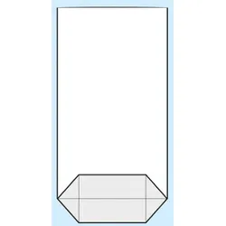 4000 Kreuzbodenbeutel, OPP-Folie 85 x 145 mm, transparent