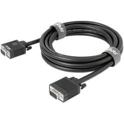 club3D VGA Anschlusskabel VGA 15pol. Stecker, VGA 15pol. Stecker 3.00 m Schwarz CAC-1703 schraubbar, vergoldete Steckkontakte VGA-Kabel