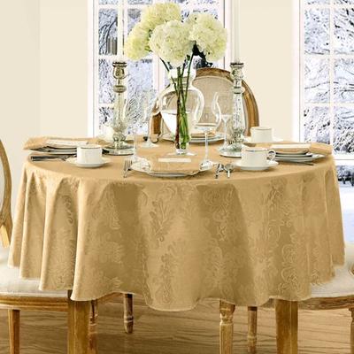 Threadmade Home Llc "Abshire Round Tablecloth, 70"" Diameter, Gold"