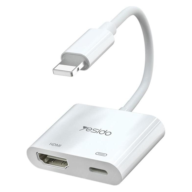 Yesido - OTG Cable Adapter (HM06) - Lightning to HDMI, Lightning, Plug & Play - White (HDMI) (HM06)