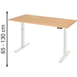 Rau Rau Schreibtisch adlatus 100, buche / lichtg , elektrisch höhenverstellbar, 150 x 65-130 x 80 cm