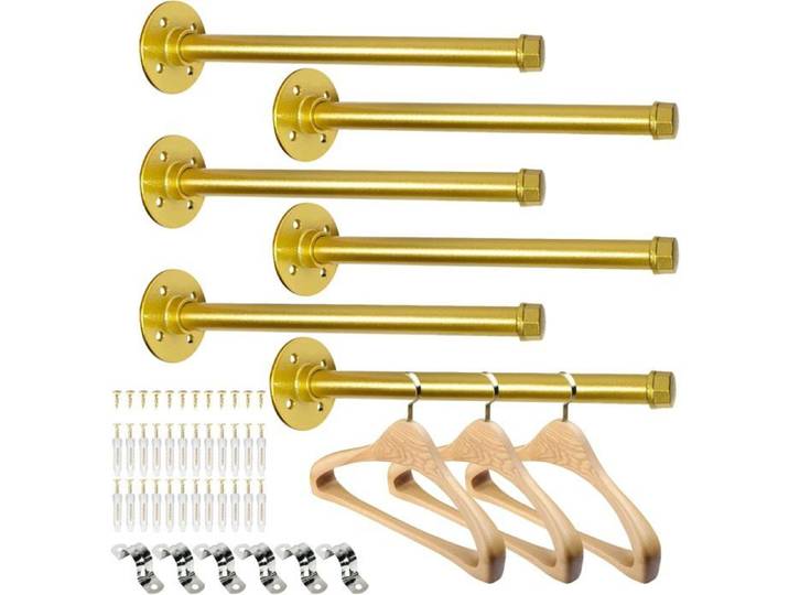 Lot De 6 Barres À Vêtements Industrielles De 30 5 Cm – Support Mural – Barres De Placard Pour Accrocher Des Vêtements Commerciaux