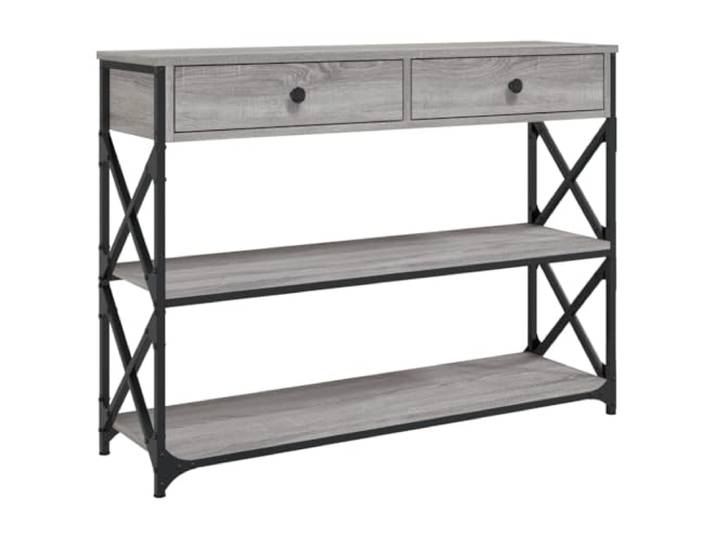 LMTYOENFG Konsolentisch Grau Sonoma 100x28x75 cm aus Holzwerkstoff Schlanker Beistelltisch im Industrial Design für Flur, Schlafzimmer oder Eingangsbereich mit robuster Ablagefläche.