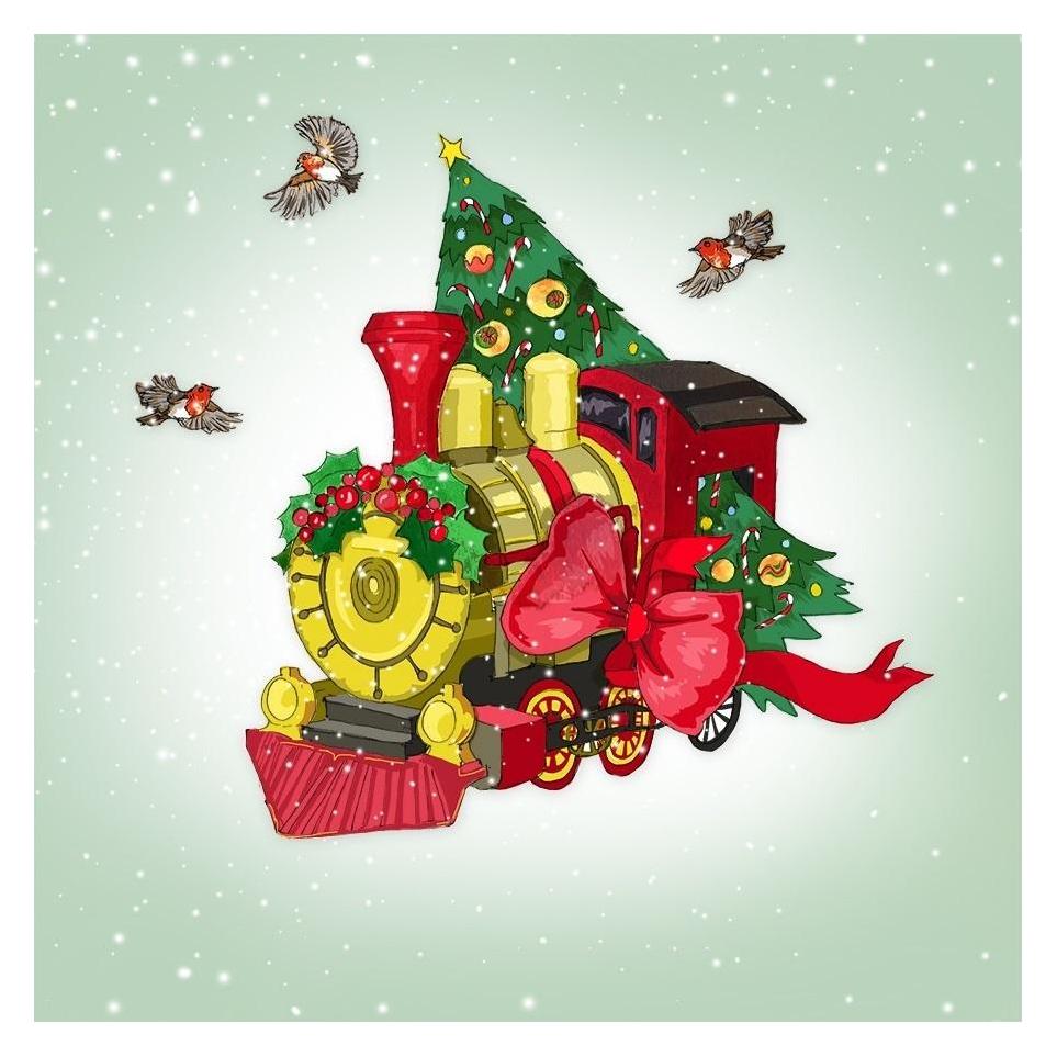 Clear Creation Swarovski Quadratische Karte CL1304 Weihnachtszug (41310959)