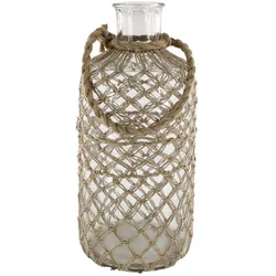 Chic Antique Flasche mit Geflecht und Henkel, H49/Ø 23 cm natur