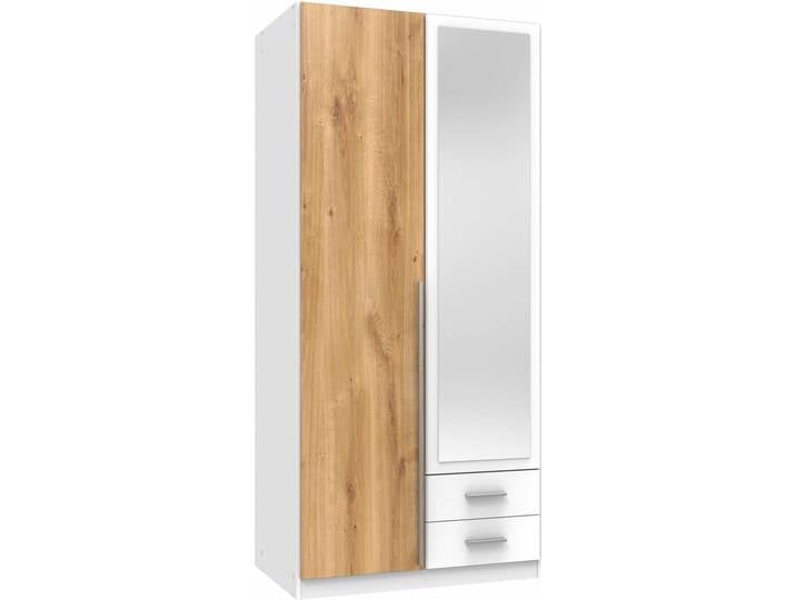 Kleiderschrank WIMEX Skate , weiß (weiß, plankeneichefarben), B:90cm H:198cm T:58cm, Schränke, Kleiderschrank