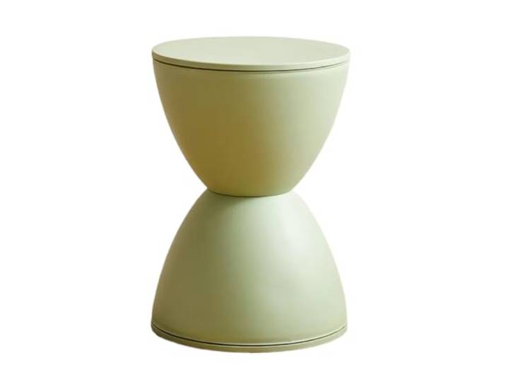 QAUUCP Fußhocker für Wohnzimmer Runder Sanduhr-Hocker Schuhwechsel – farbenfrohes geometrisches ästhetisches Design, geeignet for moderne Inneneinrichtung(Green)
