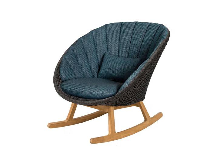 Cane-line Peacock Schaukelstuhl Fokus Dark Blue-Teak