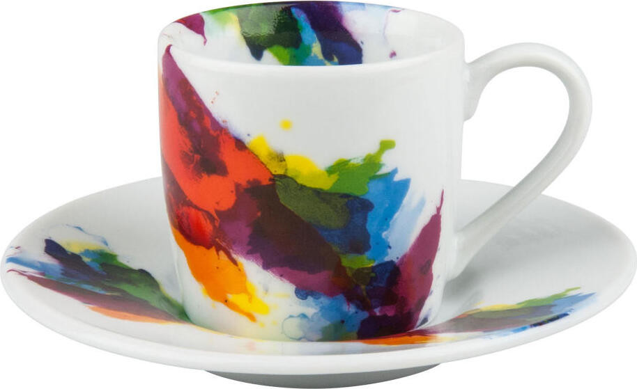 Könitz Espressoset Flow, 2-delig, Porselein, Kleurrijk, 85 ml