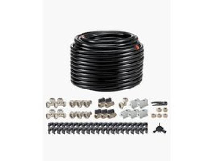 VEVOR Luftkompressor-Leitungssatz, 60,96 m x 19,05 mm Druckluftschlauch, HDPE-Aluminium-Druckluftrohrsystem, einfach zu installieren, Druckluftleitungssatz für Garagenwerkstätten, schwarz