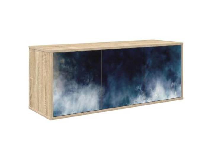 KTHLBRH TV-Wandschrank RAALTE 102 x 33 x 40 cm Eiche Sonoma Technisches Holz, 3 Türen, moderner Stil, Tragkraft 30 kg, platzsparend, für den Innenbereich