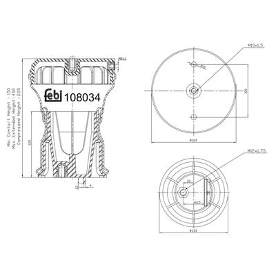 FEBI BILSTEIN Federbalg, Luftfederung IVECO 108034 500312049