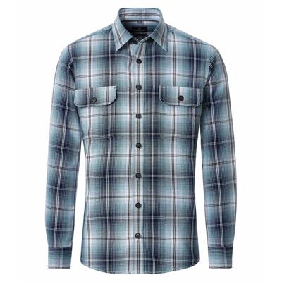 Hemdjacke CASAMODA "CASAMODA Hemdjacke kariert", Herren, Gr. M, blau, 100% Baumwolle, Jacken