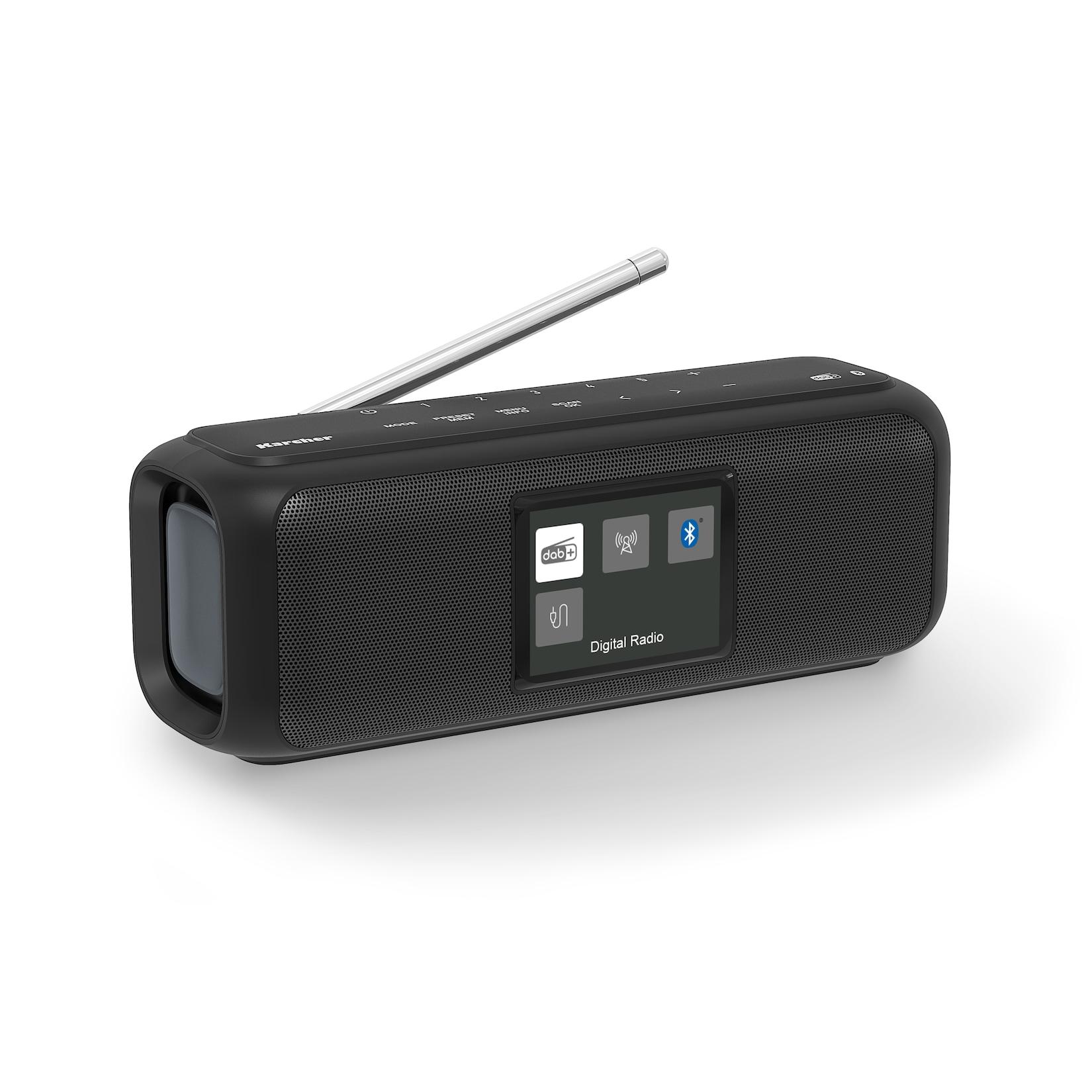 Karcher DAB Go tragbarer Bluetooth Lautsprecher & Digitalradio DAB+, UKW Radio mit 2,4" Farbdisplay