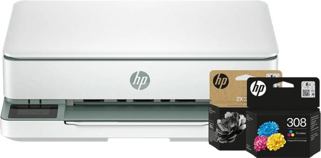HP ENVY 6130e Inkjetprinter inclusief 1 extra zwarte XL cartridge en 1 kleuren cartridge