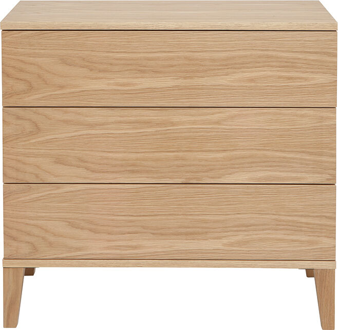 Miliboo Commode scandinave en bois clair chêne 3 tiroirs L80 cm FREDDY