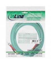 InLine Patch-Kabel ST multi-mode M bis M 0.5 m Glasfaser 50/125 Mikrometer OM3 halogenfrei Türkis (81555O)