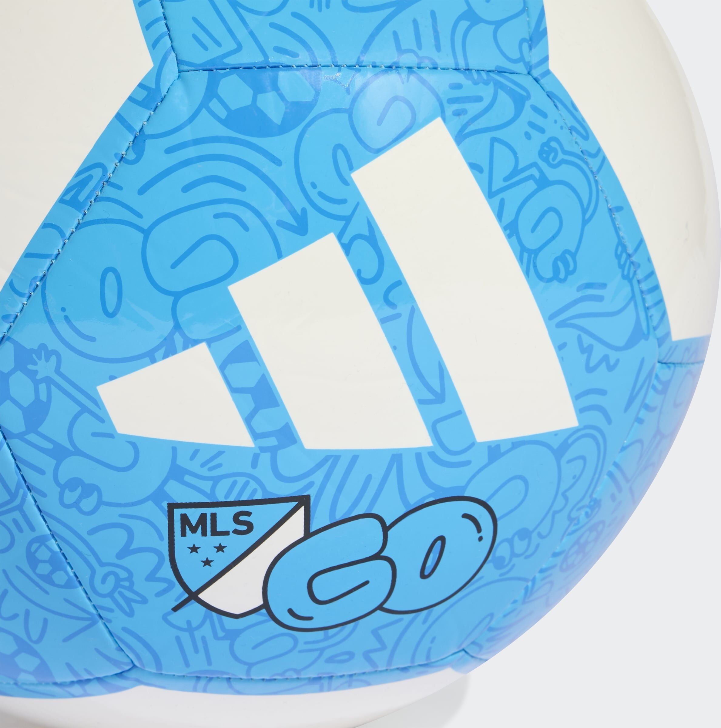 Fußball ADIDAS PERFORMANCE "EPP CLUB" Gr. 5, blau (weiß, powrot), Bälle, 5, 0,4 g, Kunststoff, Fußball, B:22,3cm H:17,3cm T:22cm