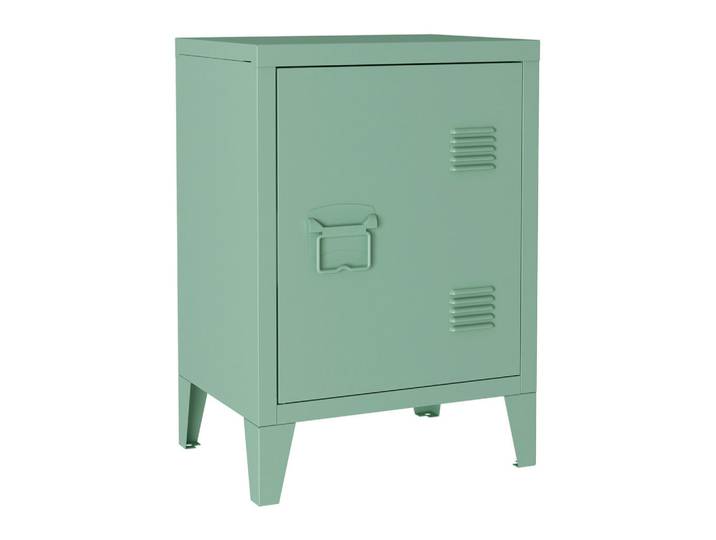 [en.casa] Nachtschrank Inari, Pastellgrün, Metall, Rechteckig, 40x57x30 cm, Schlafzimmer, Nachttische