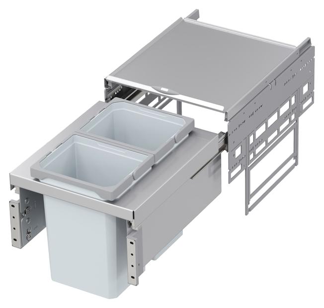 Vauth-Sagel VS ENVI Space Mülltrennsystem 2 x 10 Liter 400 mm Weißaluminium