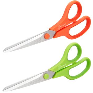 RAPESCO Büroschere 1666 Germ-Savvy, mit Softgrip, aus rostfreiem Edelstahl, orange & grün, 21 cm, 2 Stück