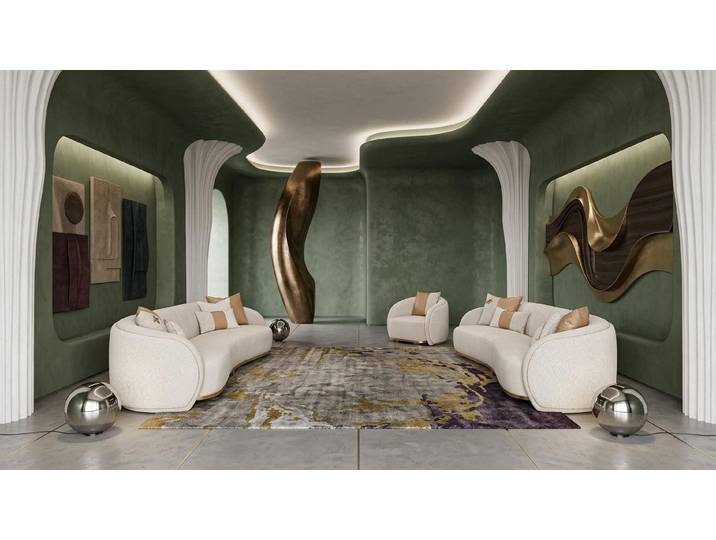 JVmoebel Polstergarnitur Modernes beiges Wohnzimmer-Set 3-Sitzer-Sofa Sessel Wohnzimmermöbel, (3-tlg), Made in Europa