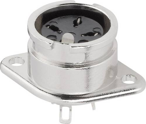 BKL Electronic 0202016 DIN-Rundsteckverbinder Flanschbuchse, Kontakte gerade Polzahl: 4 Silber 1St.