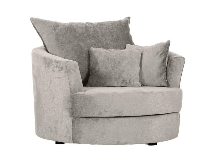 Carryhome Sessel, Hellgrau, Metall, Füllung: Polyester, Schaumstoffflocken,Polyester, Schaumstoffflocken, 115x72x115 cm, Sitzfläche 360° drehbar, Wohnzimmer, Sessel, Sonstige Sessel