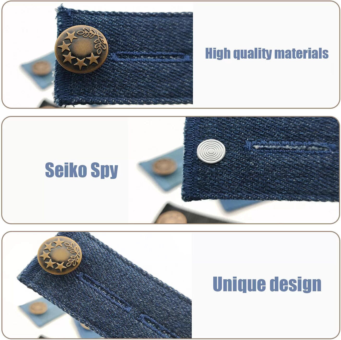 INF Rallonge de bouton d'extension de taille pour jeans, paquet de 4 83x35x3 mm