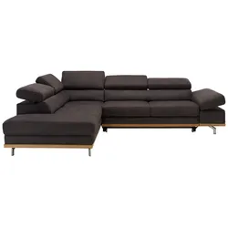 Wohnlandschaft Carmen in Platin mit Bettfunktion