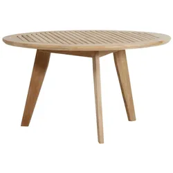 Gartencouchtisch Kastos aus Teakholz, modern und massiv, rund, natur, Ø 90 cm