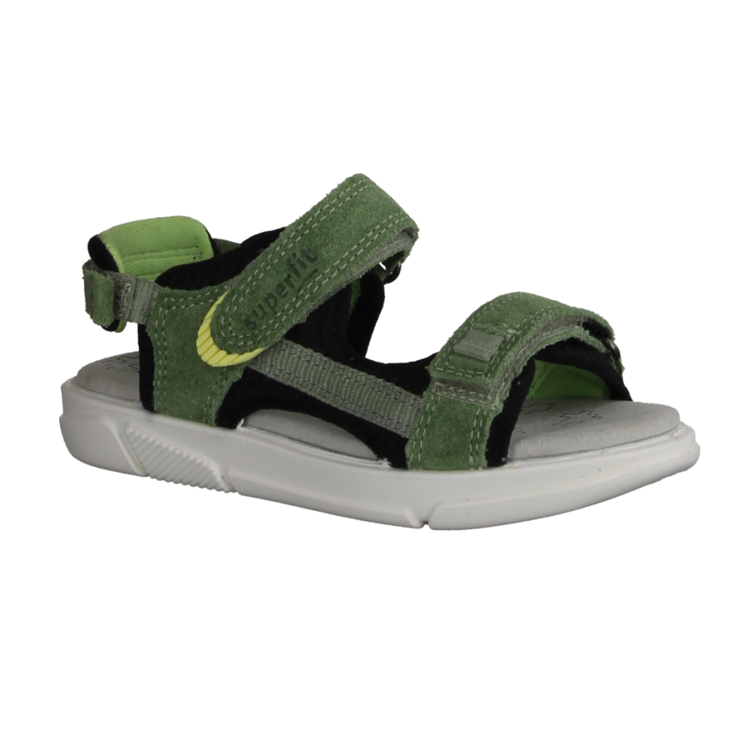Superfit Pixie 0006927500 Sandalen, Jungs, Leder/Textil, Hellgrün/Schwarz - Kinderschuhe Teens Jungs Gr. 25 - 42, Grün, leder/textil