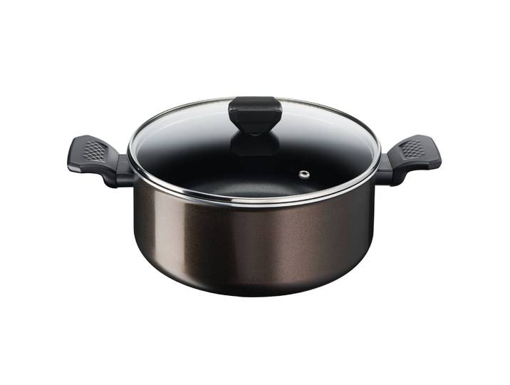 FaitoutEasy Cook & Clean 24 cm (4.7L) Revêtement Antiadhésif Cuisine Saine + Couvercle 24cm 4,7L Aluminium Revêtement Anti-adhésif Tous Feux Sauf Inuduction Avec Couvercle Easy Cook TEFAL