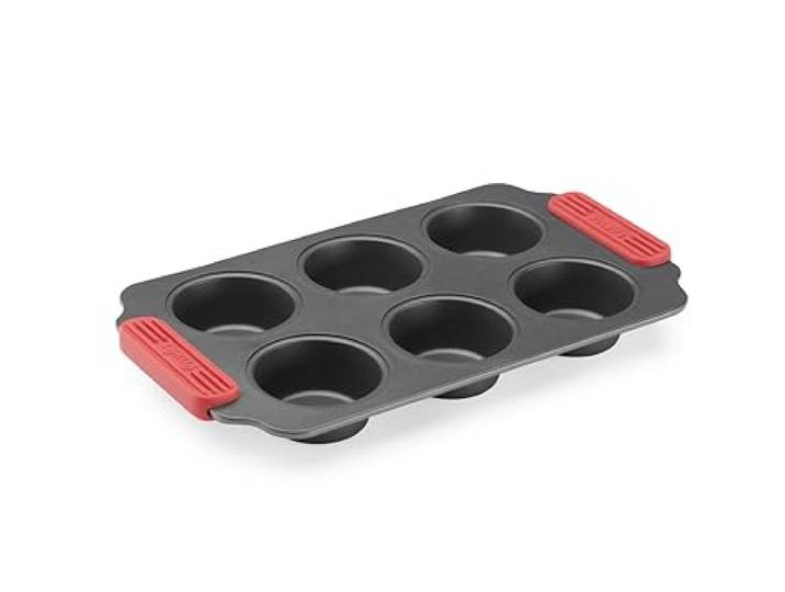 Lékué Moule Muffins Pâtisserie Métal anti-adhésif 6 cavités