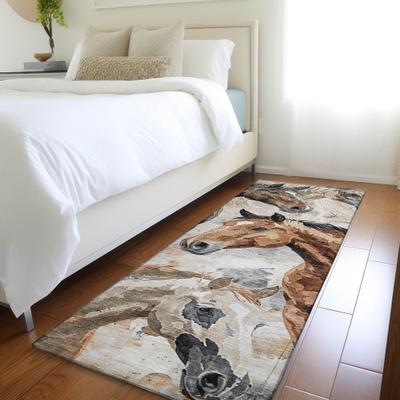 Addison Rugs Machine Washable Indoor/ Outdoor Horses Chantille Rug