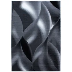 Teppich Waschbar Abstrakt Modern Strapazierfähig Esszimmer Flur Schwarz 240x340 cm OEKO-TEX Fußbodenheizung geeignet – INN von Kadima Design