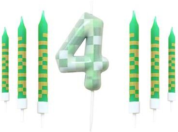 Uplifted Goods 7 Piece Green Digital Cake Candle Set 4