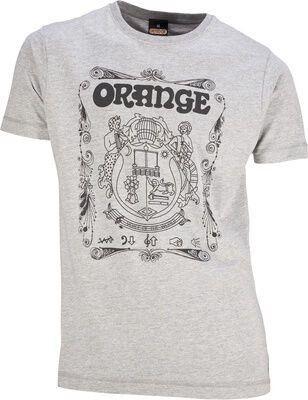 Orange T-Shirt Crest Grey L Grau meliert