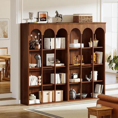 YUZHOU 70.9-Inch Arched Bookcase, 5-Tier Freestanding Display Shelf