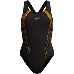 Speedo Allover Panel Laneback Badeanzug Damen 5179 - black/amberwave 40