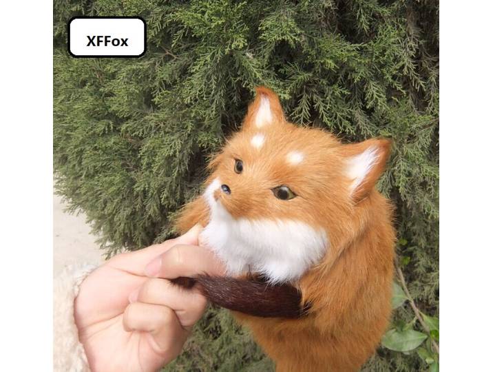 Modèle de renard brun doux de 63 cm, jouet en peluche réaliste, simulation de renard, modèle en plastique et fourrure, long modèle de renard
