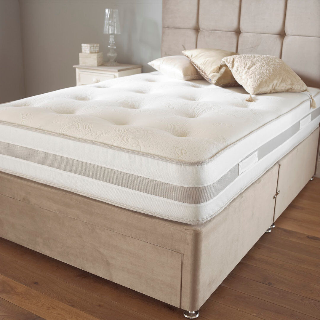 White Noise 25cm Foam Free 1000 Pocket Sprung Mattress, Dual Sided, Med-Firm Feel, Low Motion Transfer, Hypoallergenic & Breathable Mattress Small Double (4')