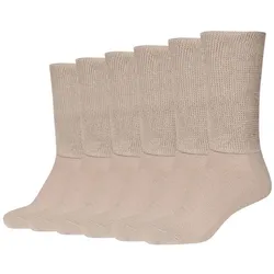 6er Pack camano Diabetiker Crew Socken 0018 - sand 43-46