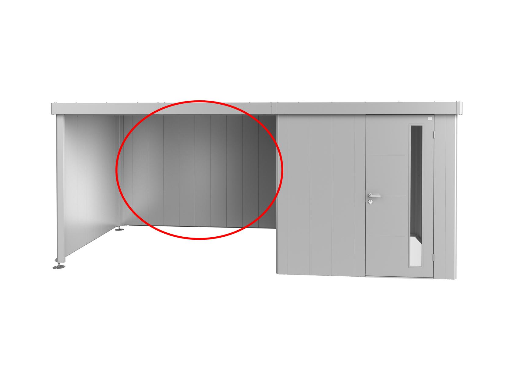 BIOHORTGARTE Rückwand für Seitendach zu Gerätehaus Neo silber-metallic 16924901