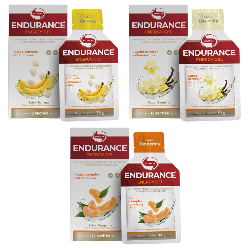 Vitafor Endurance Energy Gel Carbohydrate Food Supplement 12&nbsp;un. Mandarine Expiration Date: 2026-10-31