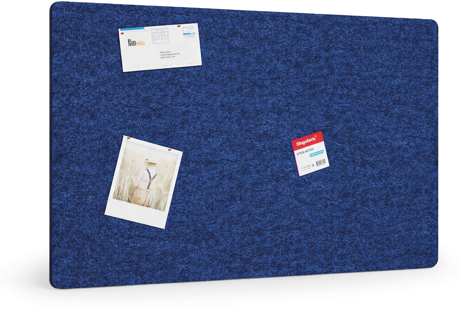 B2B Partner Akustikplatte 120 x 80 cm, runde Ecken, dunkelblau