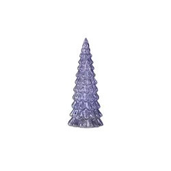 HOME STORY Deko LED Tannenbaum   , lila/violett , Glas,Kunststoff , Maße (cm): H: 27,4  Ø: 10.8
