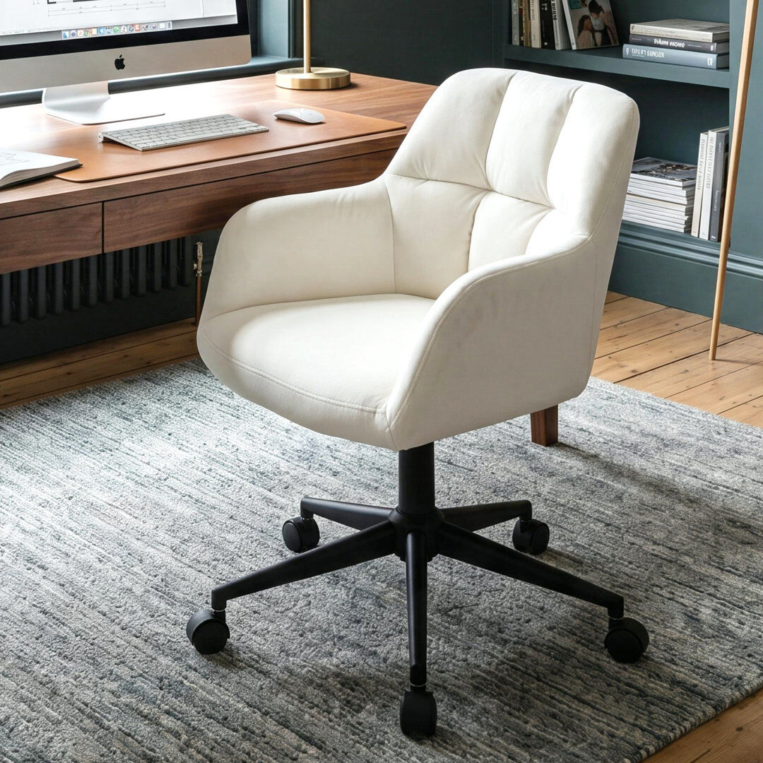 Fairmont Park Airionna Ergonomic Adjustable Swivel Chair Office Chair Beige 59cm W X 59cm D